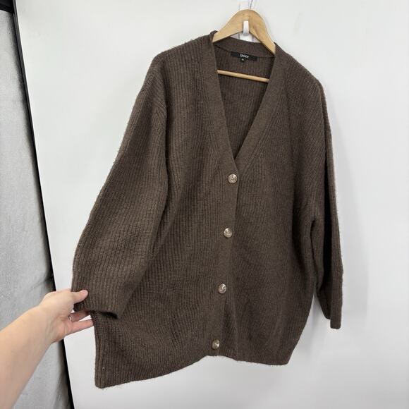 Quince Mongolian Cashmere Fisherman Cardigan Sweater XLarge Boxy Boyfriend Soft - Picture 8 of 9